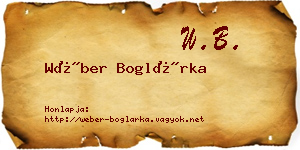 Wéber Boglárka névjegykártya